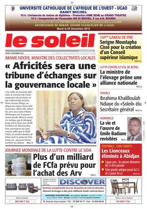 Edition du 3 Dec 2012