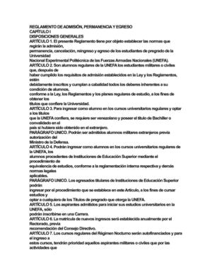 REGLAMENTO DE ADMISIÓN DE lA UNEFA 