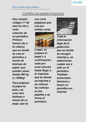 Excursion al periódico