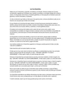 Cuento "Los Tres Chanchitos"