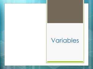 Tema 8 Variables