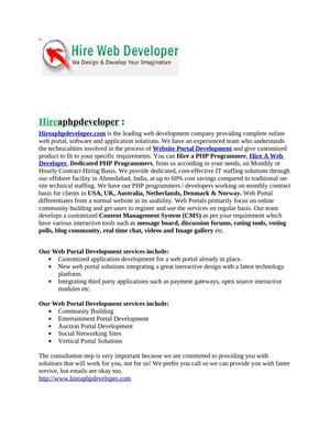 Hire a PHP Developer, Hire Web Developer, Hire PHP Programmer