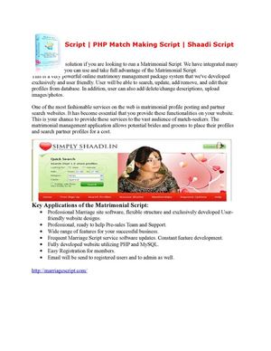 Marriage Script, PHP Matrimonial script, Matrimonial software