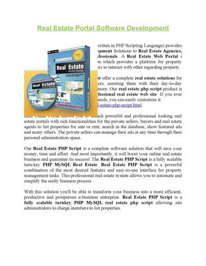 Real Estate Portal Script, Real estate script in PHP, Real Estate Software