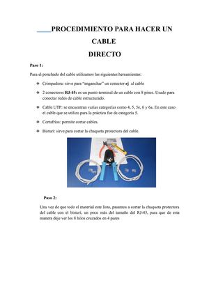 informe de cable directo