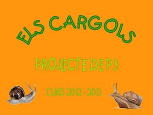 PROJECTE ELS CARGOLS - P3 - CURS 2012-13