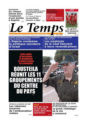 Le Temps d'Algérie Editions du Mercredi 05 Décembre 2012