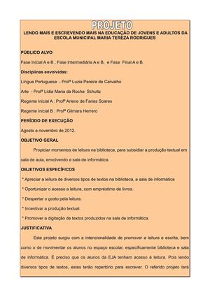 Projeto de leitura