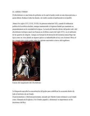 el absolutismo y otros temas
