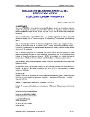 RESOLUCIÒN DE RESIDENTADO MEDICO