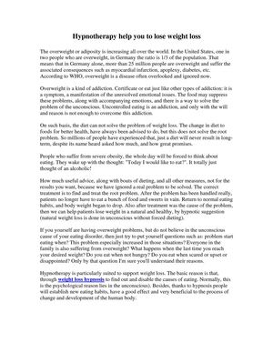 weight loss hypnosis