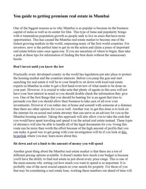 You guide to getting premium real estate in Mumbai