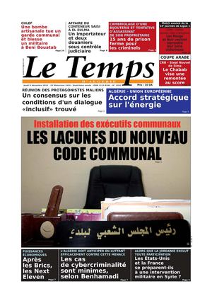 Le Temps d'Algérie Editions du Jeudi 06 Décembre 2012