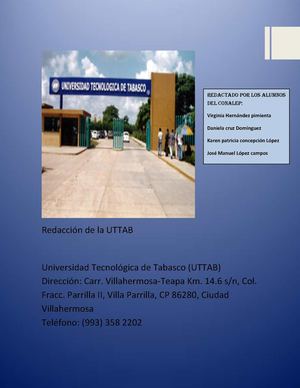 Viaje de practica a la UTTAB.