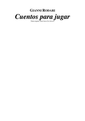 CUENTOS PARA JUGAR