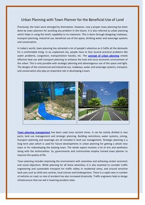 Urban Planning with Town Planner for the Beneficial Use of Land