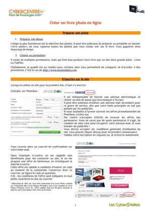 Créer un livre photo en ligne (exemple de Photobox)