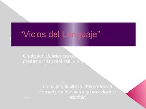 Vicios del Lenguaje