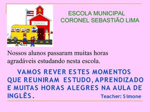 Atividades de inglês realizadas em 2012