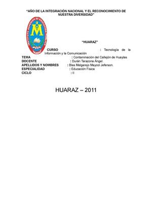 contaminación ambiental del callejón de huaylas 