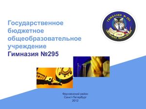 Инфраструктура ГБОУ Гимназии №295