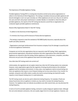 Portable Appliance Testing is not necessary by law, but legislation says that places of work should always be electrically safe