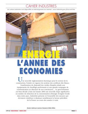 ENERGIE - L’ANNEE DES ECONOMIES