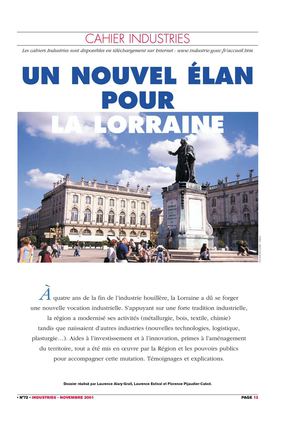 UN NOUVEL ÉLAN POUR LA LORRAINE