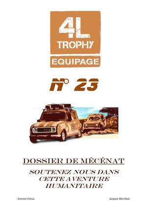 Dossier de Mécénat 4L Trophy 2013 Equipage 23 