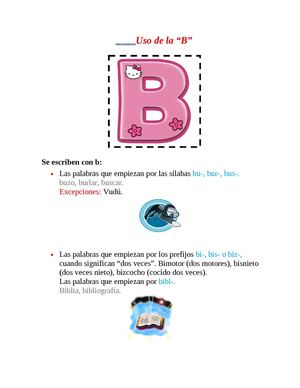 Uso de la "B"