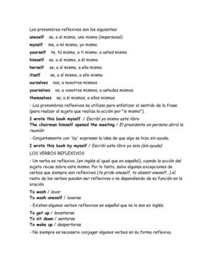 pronombres reflexivos 