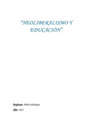 neoliberalismo y educacion