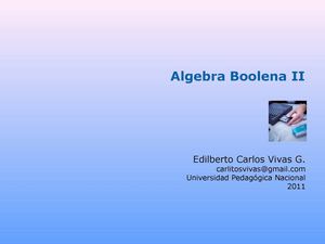 Álgebra Boole II