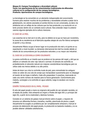 Aportaciones de campos tecnológicos