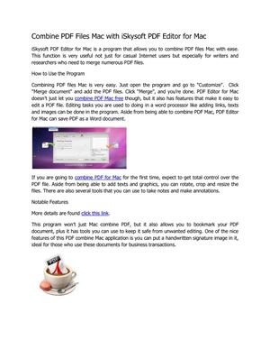 Combine PDF Files Mac with iSkysoft PDF Editor for Mac