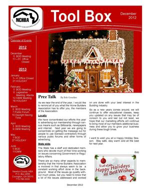 December 2012 Newsletter