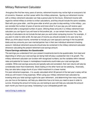 Military Retirement Calculator