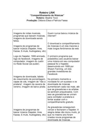 Roteiro LINK: Compartilhamento de Música 