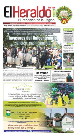 EL HERALDO DE URABA  EDICION 478 PRIMERA SEMANA DE DIC. DE 2012
