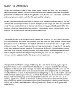 Nuskin Rip-Off Reviews