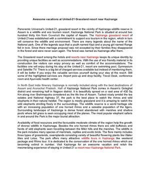 Awesome vacations at United-21 Grassland resort near Kaziranga