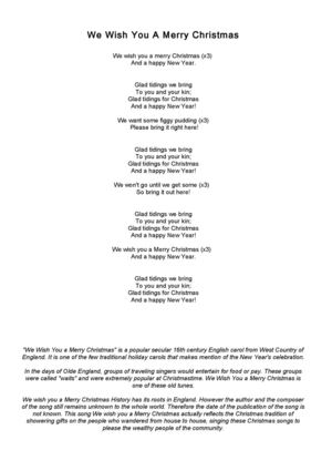 We Wish You A Merry Christmas