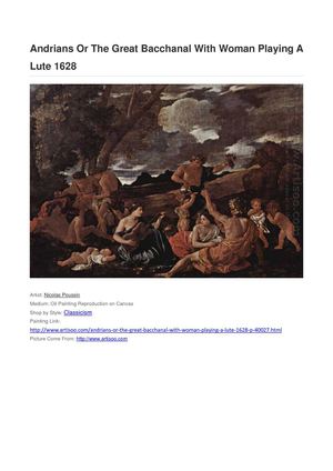 Andrians Or The Great Bacchanal With Woman Playing A Lute 1628 - artisoo -
