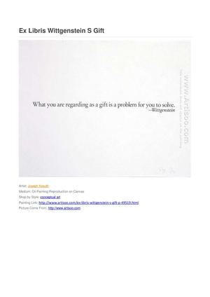Ex Libris Wittgenstein S Gift- artisoo -
