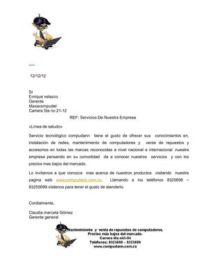 carta presentacion word