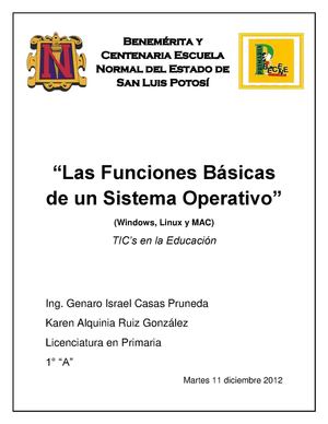 Las Funciones Básicas de un Sistema 