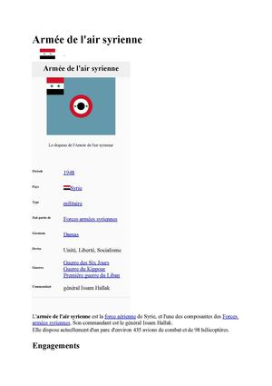 Armée de l'air SYRIE