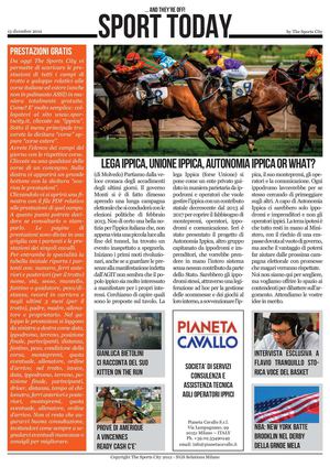 Sport Today, 13 dicembre