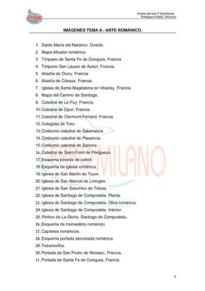 IMÁGENES TEMA 8. Arte Románico