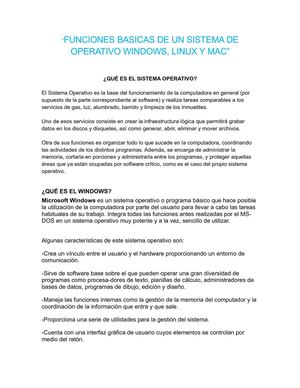 Funciones básics de un sistema operativo